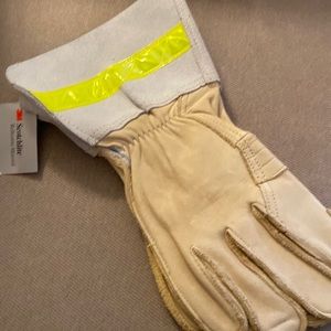 Ladies, leather reflective material, work gloves